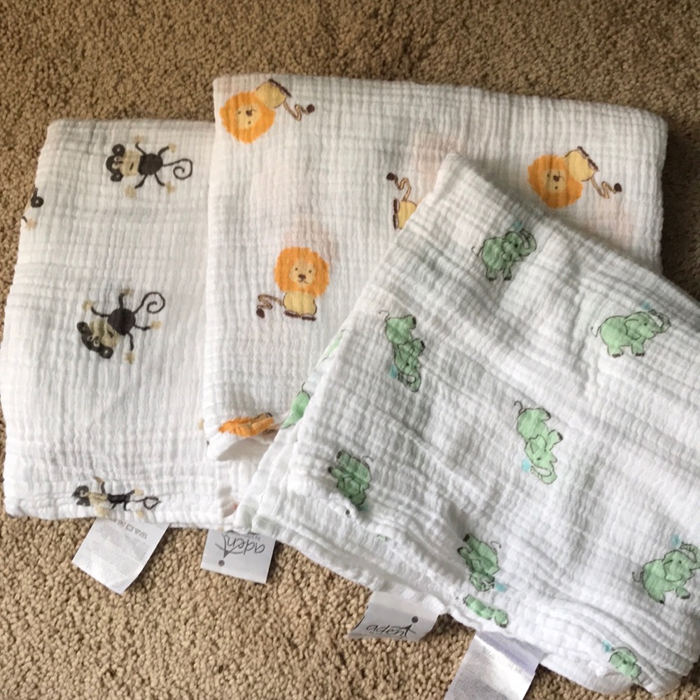 Bundle of Aden + anais swaddle blankets